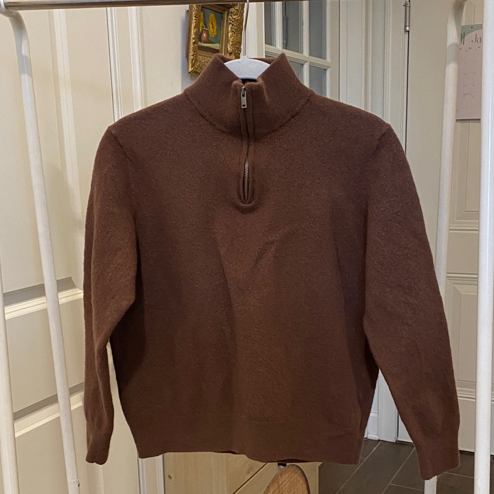 🚩 SOLD 🚩 Christian Lacroix Chocolate 1/4 Zip Sweater
